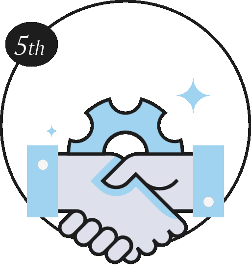 Handshake graphic symbolizing collaboration and legal agreements, reflecting Peter Buas's commitment to personalized legal guidance and client representation in real estate and business law.